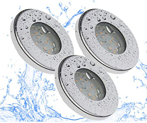 Trango 3er Set IP44 LED Einbaustrahler Einbauleuchte 6729IP-038GUSD in Chrom Rund inkl. 3x 5 Watt 3-Stufen dimmbar GU10 LED Leuchtmittel für Bad Dusche Einbauspots