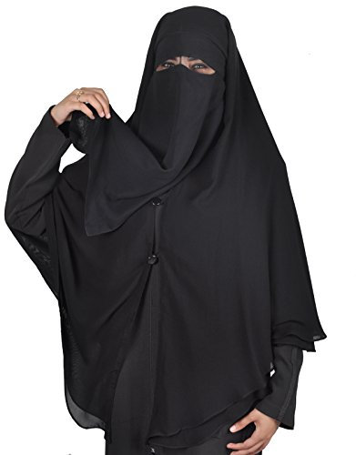 Egypt Bazar Niqab - Hijab Gesichtsschleier Burka Khimar Islamische Gebetskleidung, schwarz
