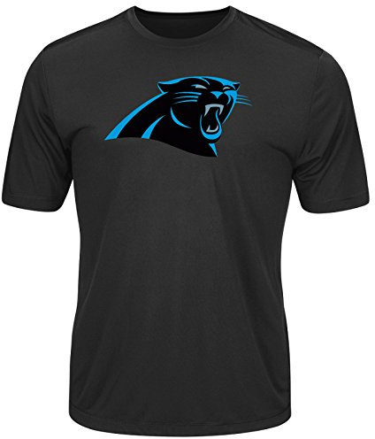 Majestic NFL Carolina Panthers T-Shirt Football Cool Base Logo Tech Synthetic (X-Large)