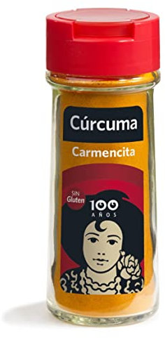 Carmencita Cúrcuma Molida, Sin Gluten, Tarro de Cristal con Dosificador 48 g