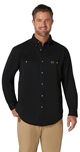 Wrangler Logger Chemise de Travail à Manches Longues en sergé, Noir, L Haut Homme