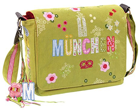 Wendekreis - Schultertasche, Canvastasche MÜNCHEN - grün