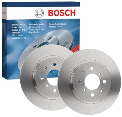 Bosch BD1637 Brake Disc Set - 259.8 mm Solid Discs - Rear Axle - ECE-R90 Certified - Reliable Braking, Stable Performance, Corrosion Protection - 1 Set of 2 Discs