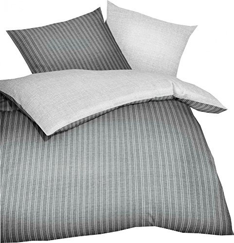 Kaeppel Feinbiber Bettwäsche Eternity Combo Größe 135x200+80x80 cm Farbe schiefer