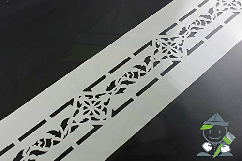 StencilBOY Wandschablone Motiv 10507, Ornament Bordüre, wiederverwendbar aus PET Kunststoff, historisches Motiv