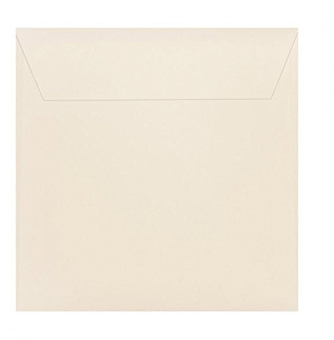Paper24 100 quadratische Briefumschläge 220 x 220 mm, 22x22 cm, 120 g/m² mit Haftstreifen Farbe: 01 Zartcreme