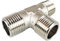 Fittingstore - T-Stück mit Außengewinde Messing-/vernickelt Fittings (R 1/2, Messing vernickelt)