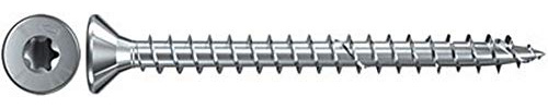 fischer Power-Fast FPF-ST 6,0 x 60 ZPF - Spanplattenschrauben mit Senkkopf und Vollgewinde zum Befestigen von allg. Holzverbindungen, blauverzinkt - 100 Stück - Art.-Nr. 652475