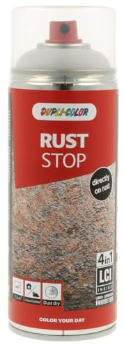 DUPLI-COLOR RUST STOP RAL 7035 Lichtgrau seidenmatt 400 ml - Sprühfarbe | 4-in-1 Rostschutz-Spray direkt auf Rost anwendbar – LCI-Technologie, schnelltrocknend, hohe Deckkraft, Innen & Außen