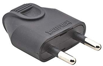 Prise electrique male - Fiche electrique - Prise male - Prise male 220 V - Fiche male - Fiche electrique male - Fiche Male Broche D.4mm Protegees Sortie Droite à Coiffe | Noir - Debflex - 713020