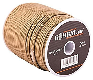 KOMBAT PARA CORD 100M REEL 3MM ARMY CAMPING BASHAA HAMMOCK TENT BIVI