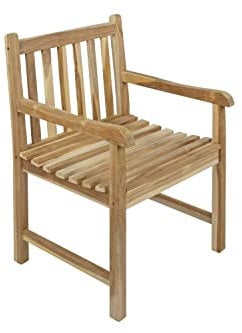 SAM Gartenstuhl Gartensessel Caracas, Gartensessel aus Teak-Holz, aus Massivholz, für Balkon, Terrasse oder Garten [53263261], Braun