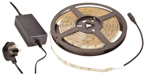 Lyyt LED Strip Light Kit – 5m Warm White – Plug & Play DIY Cuttable LED Tape – Self-Adhesive & Mains Powered – Waterproof IP65 Strip Lighting for Bedroom, Kitchen, Stairs & Home Décor