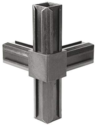 Alberts 426385 Raccordo per tubo XD, a T e raccordo ad angolo retto aggiuntivo, plastica, nero, 20 x 20 x 1,5 mm