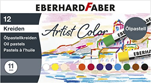 Eberhard Faber 522012 - Ölpastellkreide Artist Color, 12 bruchsichere Ölkreiden 11 mm Durchmesser