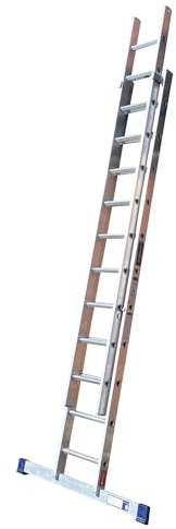 TB Davies TRADE Double Extension Ladder, 3.0 Meter / 9.84 Feet, Extends To 5.0 Meters / 16.40 Feet, Comfort D-shaped Rungs, 3-Year Warranty, EN131 Professional