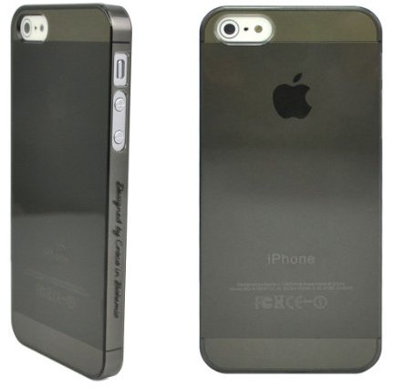 Croco® Ultra Thin Crystal Tough - Transparent Snap on clip case for iPhone 5, 5s - Clear Black