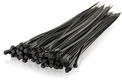 Profi Kabelbinder in Schwarz, Neutral Farben | 100 Stück | Länge 100-1000 mm | Breite 25-90 mm | UV-Beständig Kabelstrapse zur Bündelung von Kabeln, sehr große Festigkeit Cable Strap Cable Tie Stark