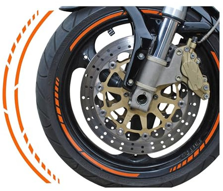 FOLIATEC PIN Striping Racing Felgenrandaufkleber Motorrad Zierstreifen Felgen Aufkleber, orange