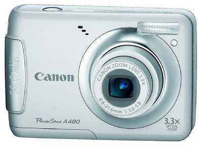 Canon PowerShot A480 10 MP Digital Camera with 3.3x Optical Zoom and 2.5-inch LCD (Deep Red)