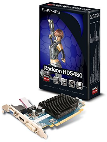 Sapphire ATI Radeon HD5450 Grafikkarte (PCI-e, 1GB DDR3 Speicher, HDMI, DVI, VGA, 1 GPU)