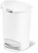 simplehuman CW1356 cubo de basura de media luna con pedal, papelera de cocina, plástico blanco, 50 litros