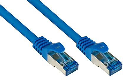 Alcasa Cat6a 25m - Cable de Red (25 m, Cat6a, S/FTP (S-STP), RJ-45, RJ-45, Azul)