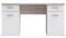 FORTE Net 106 Schreibtisch mit 2 Türen und 2 Schubladen, Holzwerkstoff, Sandeiche Dekor kombiniert mit Weiß , B x H x T: 145 x 76,3 x 60 cm