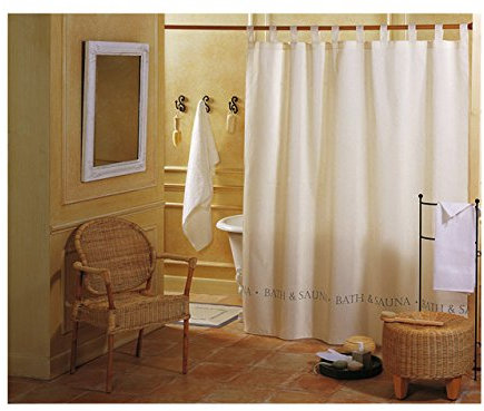 GELCO Textil-Duschvorhang 'BATH & SAUNA' Vorhang in 180x200 cm - beschwerter Saum - beige - GELCO DESIGN