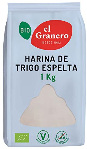 El Granero Integral - Harina de Trigo Espelta BIO - 1 KG - Rica en Fibra y Nutrientes - Mejora la Digestión - Harina de Bajo Índice Glucémico - Apta para Veganos