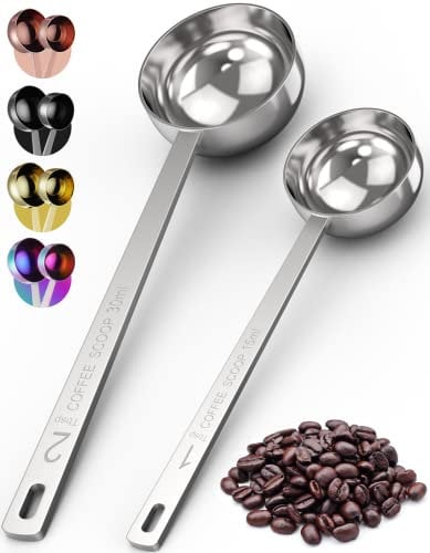 ORBLUE Stainless Steel Coffee Scoop Set, Coffee Measuring Spoons, 1 Tbsp (15ml) & 2 Tbsp (30ml), 2-Pack