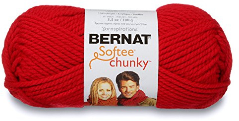 Bernat Softee Chunky Yarn, Berry Red, Single Ball