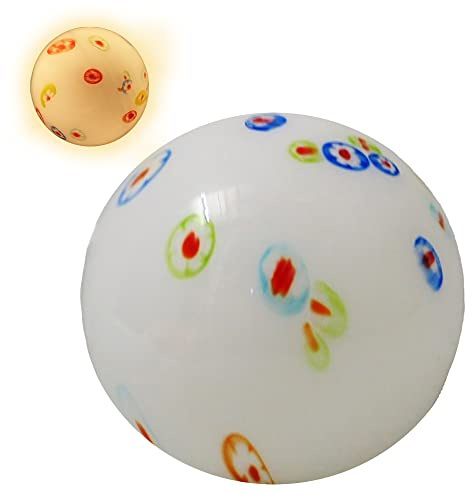 Vollglas-Kugel-Tisch-Leuchte-Lampe ERNESTINE, mundgeblasenes Glas, D:20cm, E14 x 1, Fensterbank-Schreibtisch-Coachtisch-Nachttisch-Kommode-Boden-Leuchte-Lampe