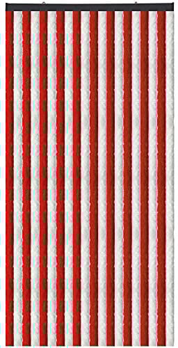 Arsvita, Tenda in ratina, Poliestere, Unistreifen Rot - Weiß, 100 x 220 cm