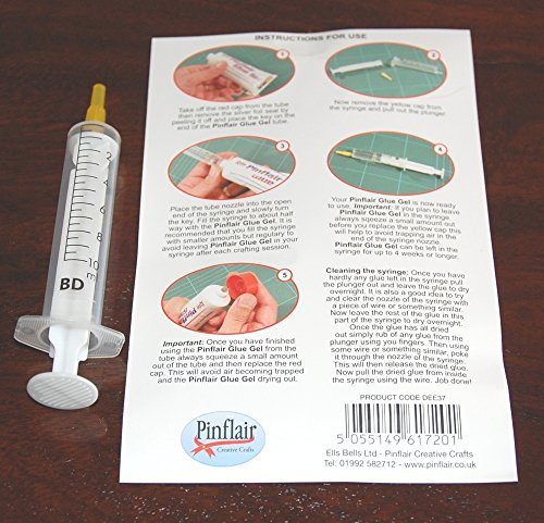 Pinflair Standard Glue Gel Syringe and Cap 10ml, Clear