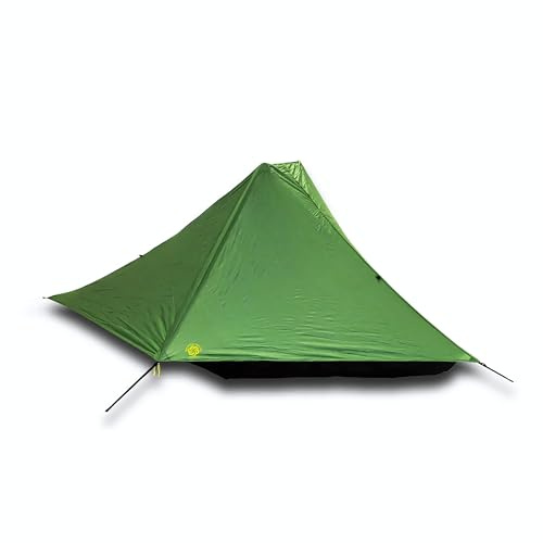 Six Moon Designs Skyscape Scout Green 1 Person Ultralight Tent. Just 38 oz. Affordable Backpacking Tent. Polyurethane Coated 190T Polyester. Trekking Pole Setup. Great First Ultralight.