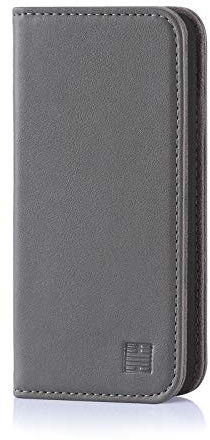 32nd Classic Series - Real Leather Book Wallet Flip Case Cover For Apple iPhone 5, 5S & SE (2016), Real Leather Design With Card Slot, Magnetic Closure and Built In Stand - Elephant Grey