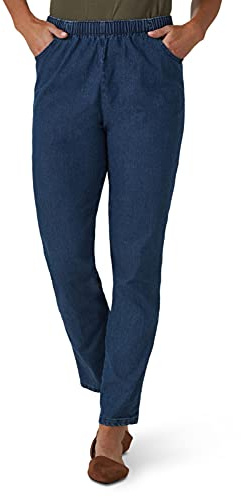 Chic Classic Collection Women's Stretch Elastic Waist Pull-On Legging Pant Mid Shade Denim 12 Petite