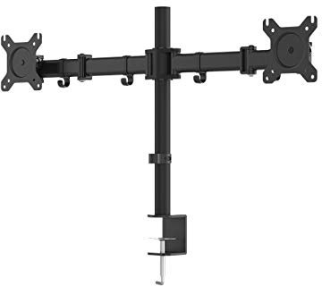 Monoprice Essential Dual Monitor Articulating Arm Desk Mount, 180° Swivel, 360° Rotation Designed To Mount A Two Displays Up to 68.58cm Screen Size