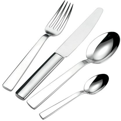 Guzzini - Servizio di Posate quadrate, 24 Pezzi, Acrilico, Acciaio, 0,1 x 0,1 x 0,1 cm