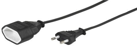 Vivanco EV5S Euro Verlängerung (Eurostecker - Eurokupplung) 5,0m schwarz