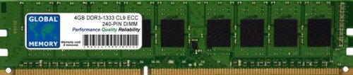 Memoria RAM DDR3 da 4 GB, 1333 MHz, PC3-10600, 240 pin, ECC DIMM (UDIMM), compatibile con server/workstation/schede madri