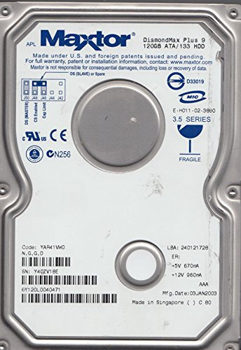Maxtor 6Y120L0, Code YAR41VW0, NGGD, 120GB IDE 3.5 Disco Duro