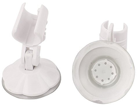 sourcingmap Support de douchette en Plastique Salle de bain Support pour Tête de Douche Fixation Ventouse Support 2 Pcs - Blanc