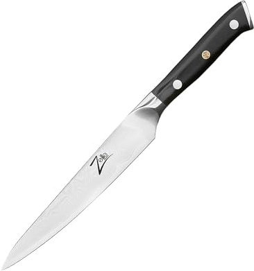 Zelite® Damastmesser, Scharfes Küchenmesser 15,2 cm, Japanisches Messer für Zuhause und Gastro, Profi-Messer Scharf, Damast Kochmesser für Küche, Damaszener Messer mit Nahtloser Verarbeitung