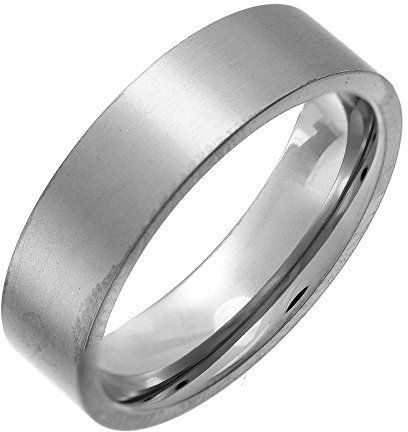 Theia Ring Titan Flach Ovale Form, Matter 6mm - Größe 66 (21.0)