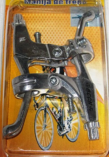 Montalin 2 X MANETAS DE Freno Bicicleta Azul/Plata o Rosa/Plata Metal Frenos Bici, MTB BTT Trekking (Plateada)