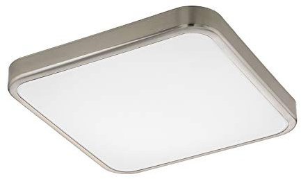 EGLO LED Badezimmer-Deckenlampe Manilva 1, 1 flammige Deckenleuchte, Material: Stahl und Kunststoff, Farbe: Nickel matt, weiß