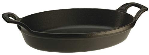STAUB Mini Plat Empilable en Fonte, Ovale, Ø 15 cm, 0,25 L, Noir Mat