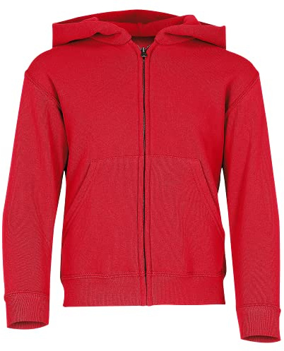 Fruit of the Loom Childrens/Kids Unisex Hooded Sweatshirt Jacket (9-11) (Red)
